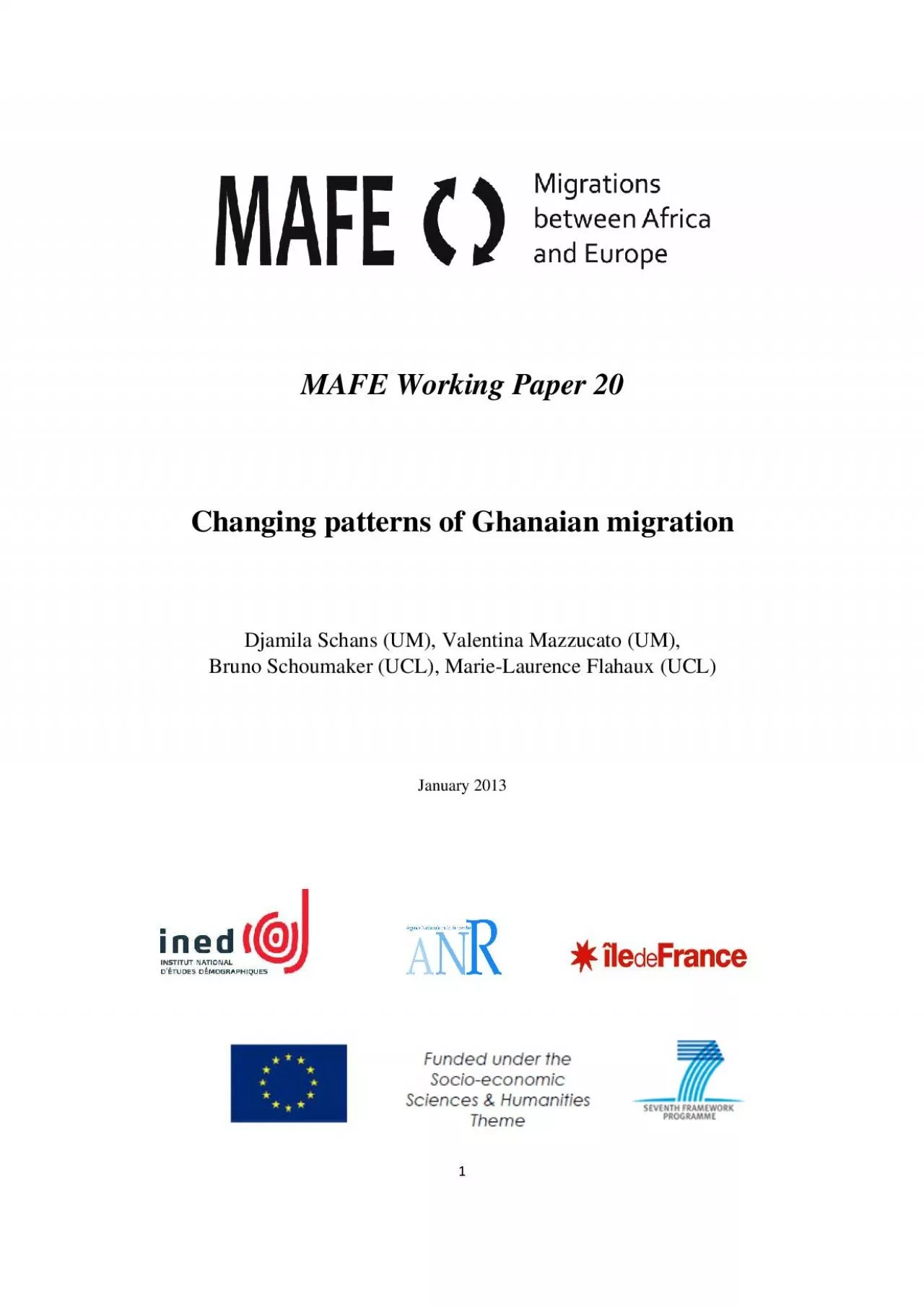 PDF-MAFE Working Paper 20 Changing patterns of Ghanaian migration Djamila