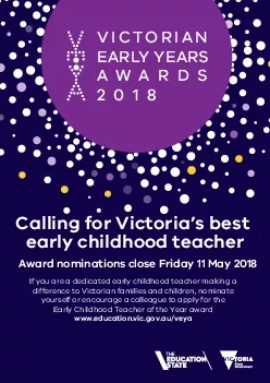 VICTORIANEARLY YEARSAWARDS2018