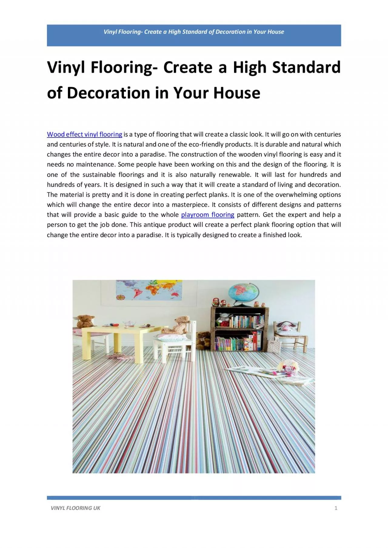 PDF-Vinyl Flooring- Create a High Standard of Decoration in Your House