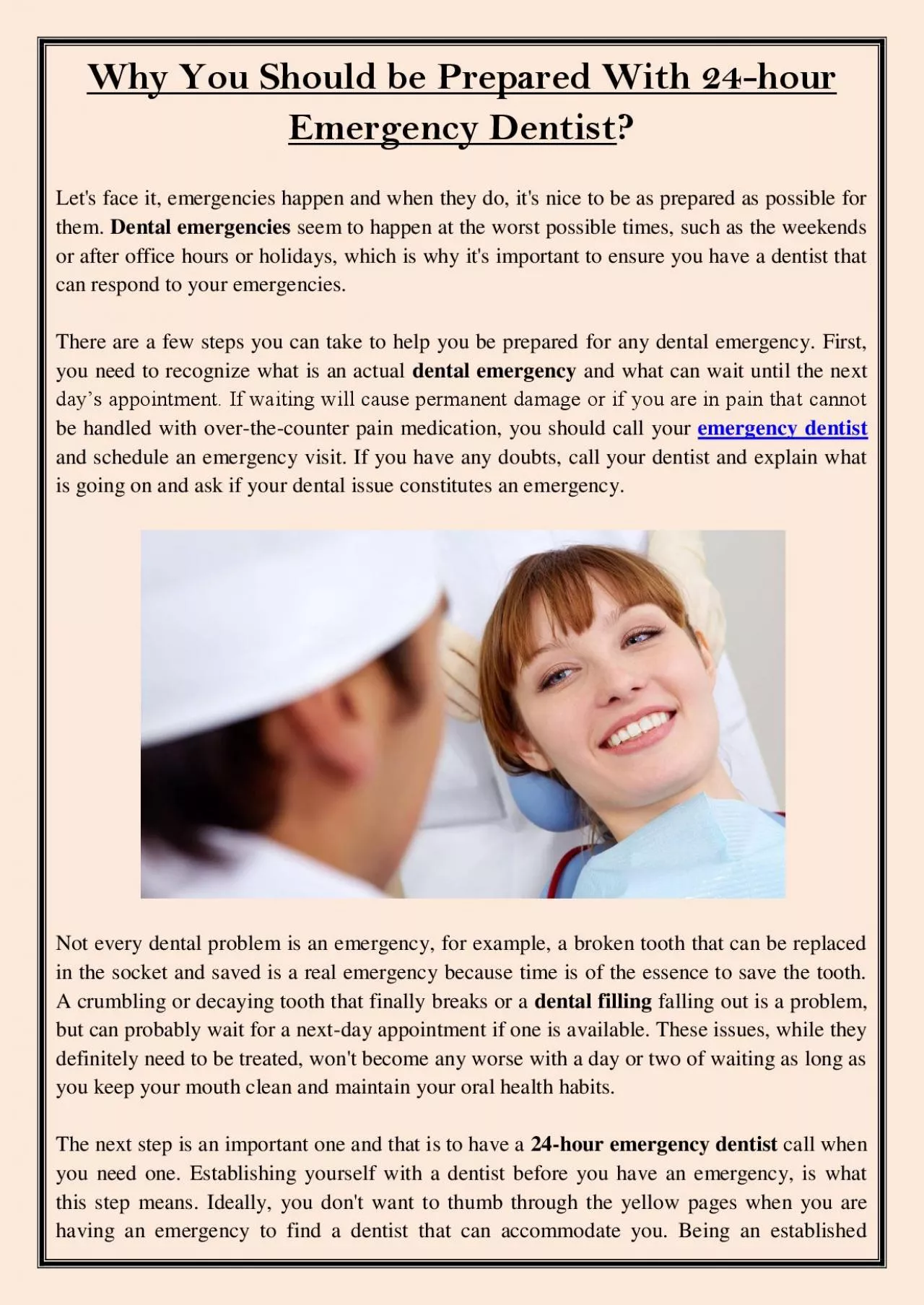 PDF-Why You Should be Prepared With 24-hour Emergency Dentist?