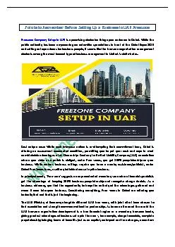 Points to Remember Before Setting Up a Business in UAE Freezone