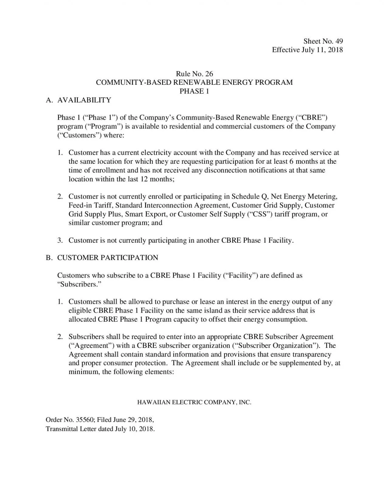 PDF-Sheet No 49Effective July Rule No 26COMMUNITYBASED RENEWABLE ENERGY PR