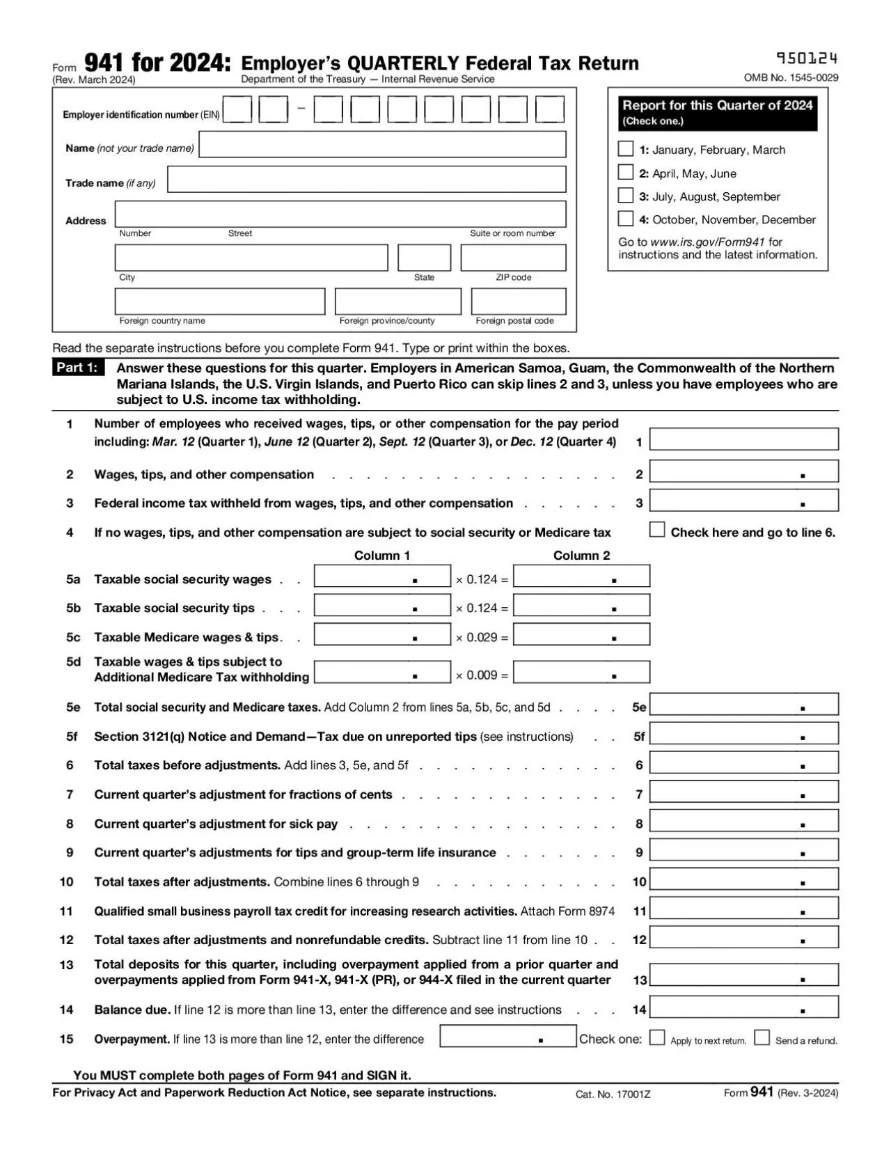 PDF-Form 941 for 2021Rev June 2021Employer146s QUARTERLY Federal Tax Ret