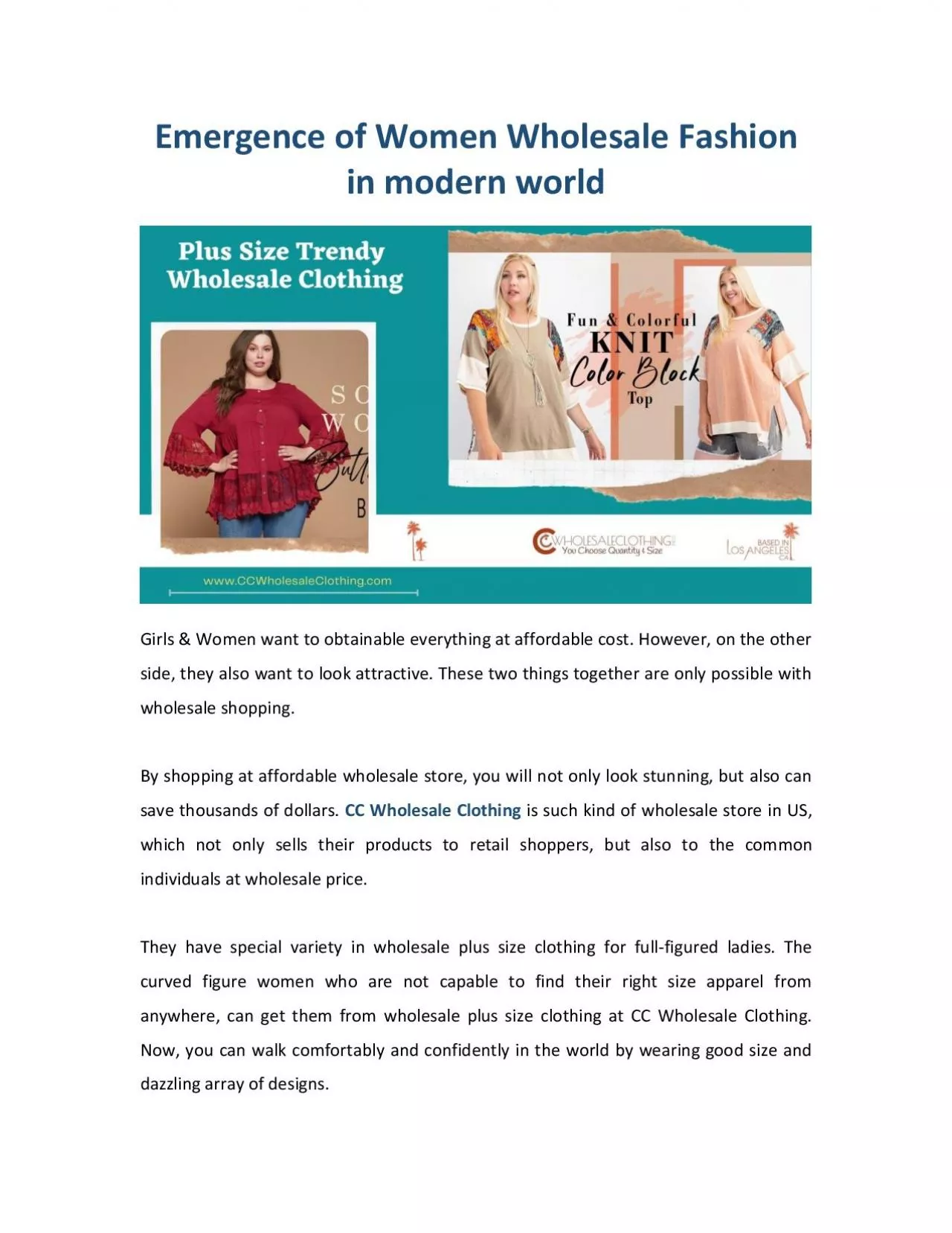 PDF-Emergence of Women Wholesale Fashion in modern world