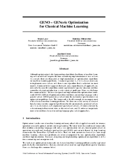 GENO150GENericOptimizationforClassicalMachineLearning