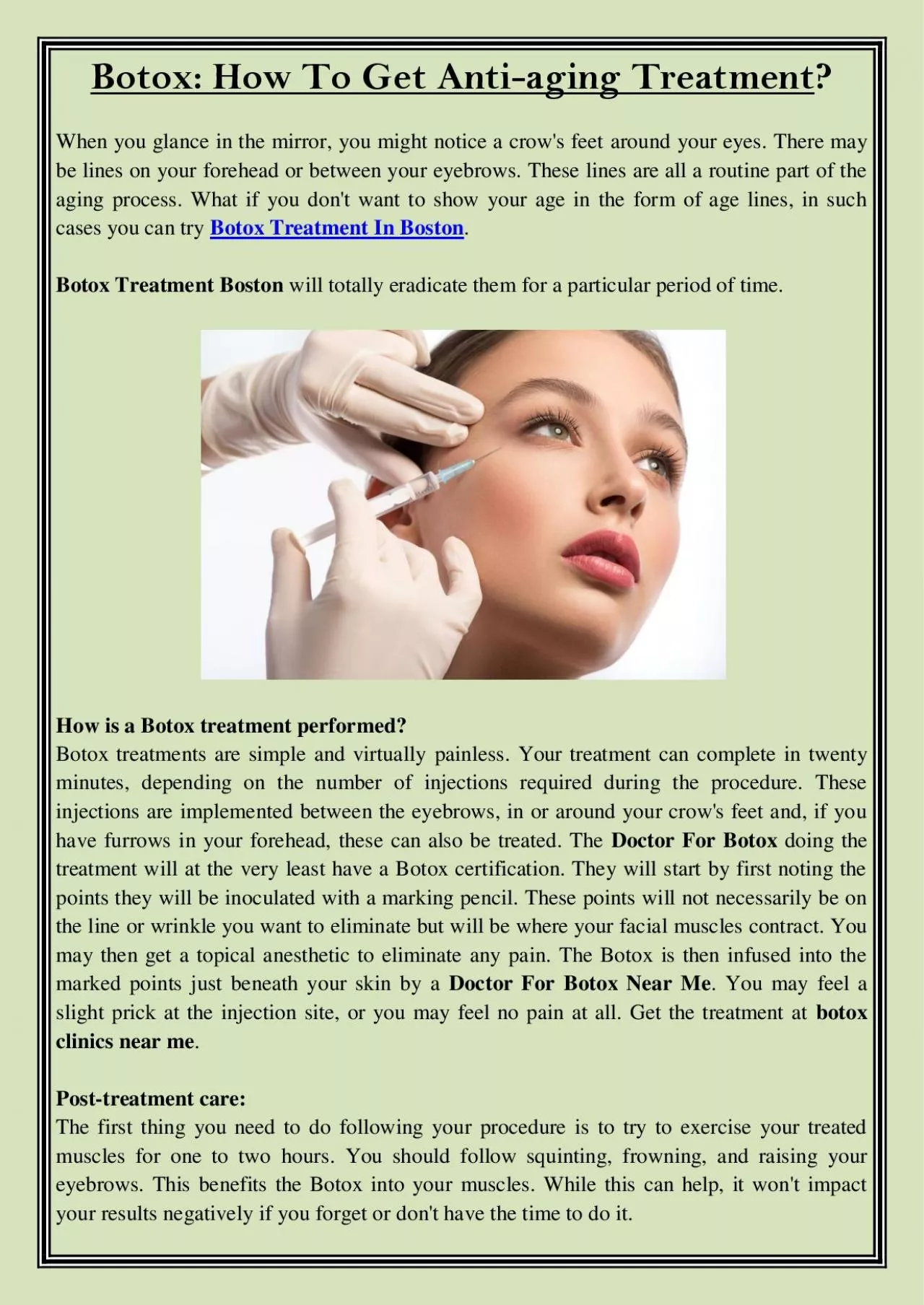 PDF-Botox: How To Get Anti-aging Treatment?