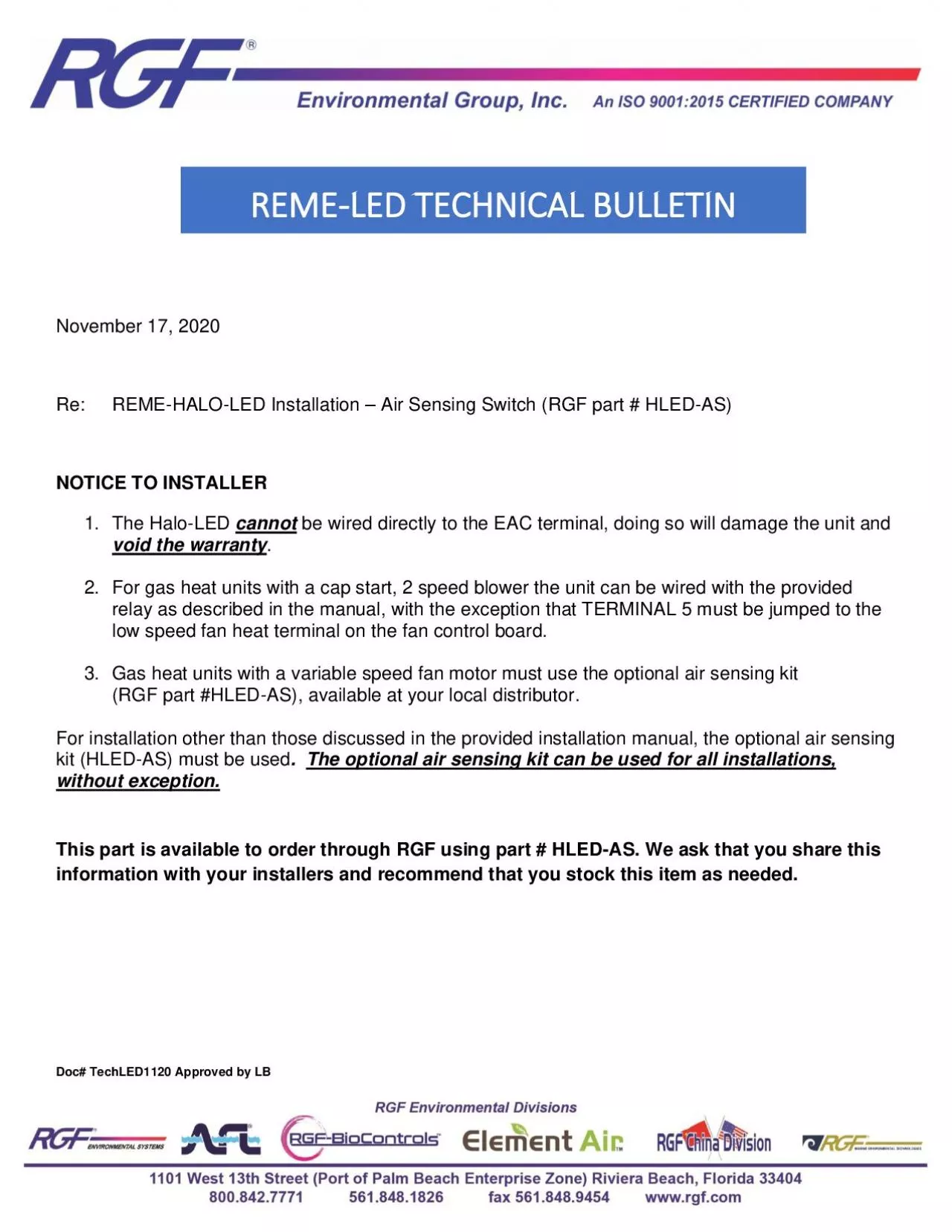 PDF-LED Installation