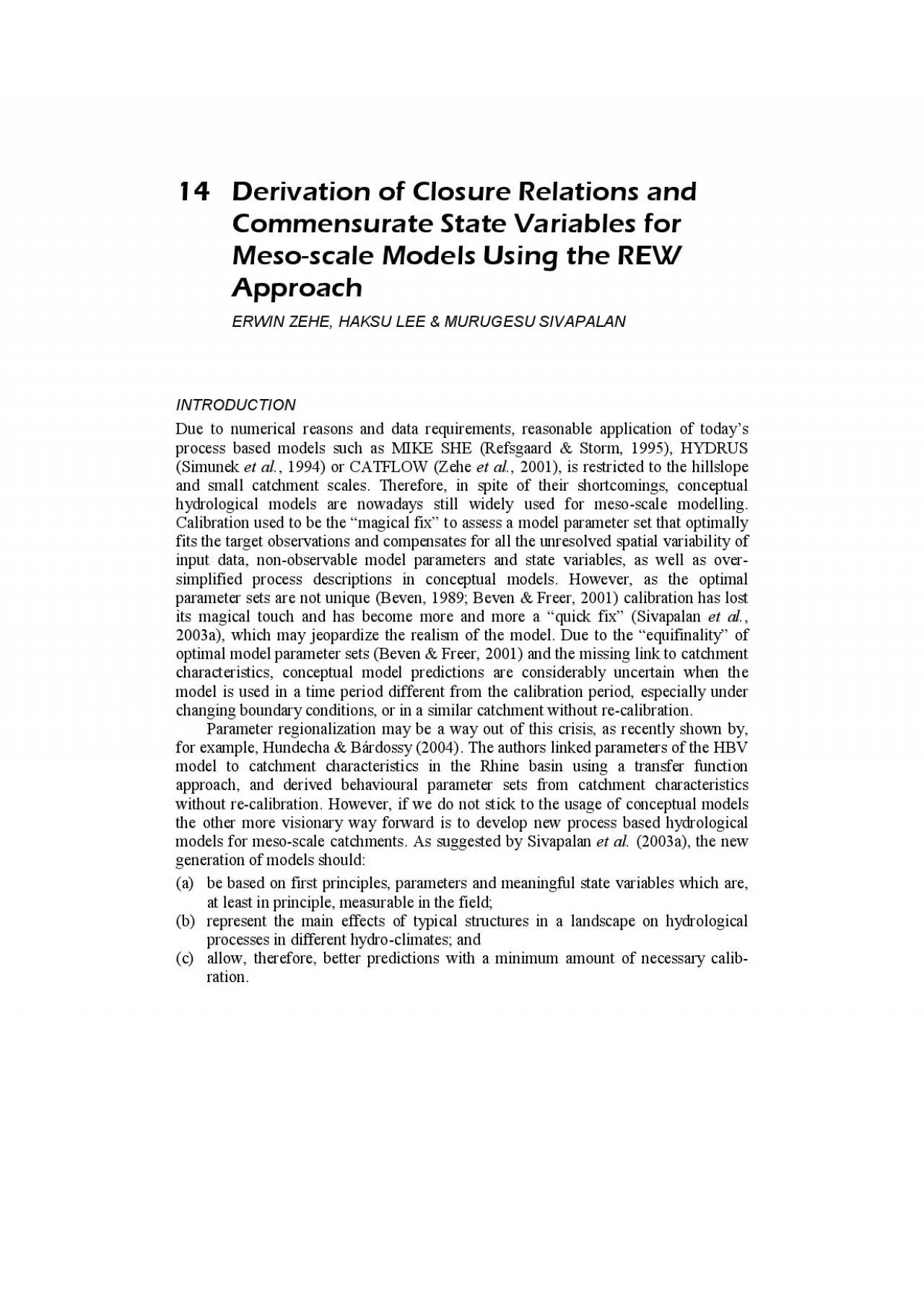 PDF-14 Derivation of Closure Relations and Commensurate State Variables fo