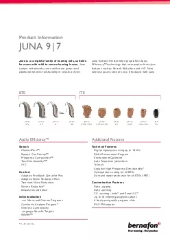 Juna is a complete family of hearing aids suitable for users with mild