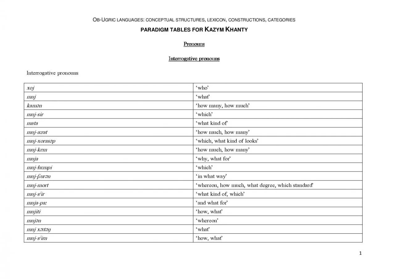 PDF-UGRIC LANGUAGES CONCEPTUAL STRUCTURES LEXICON CONSTRUCTIONS CATEGORIE