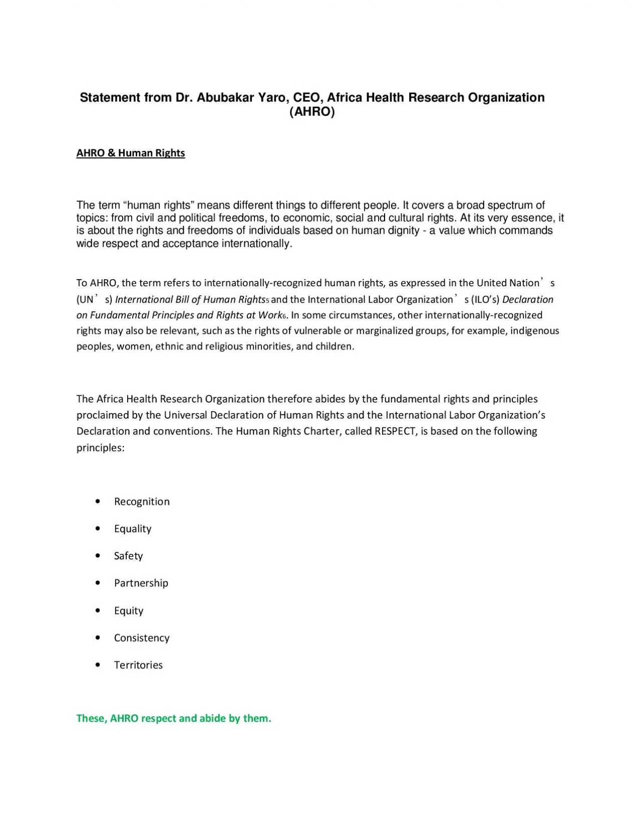 PDF-Statement from Dr Abubakar Yaro CEO Africa Health Research Organizatio