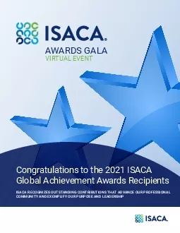 PDF-ISACA RECOGNIZES OUTSTANDING CONTRIBUTIONS THAT ADVANCE OUR PROFESSION