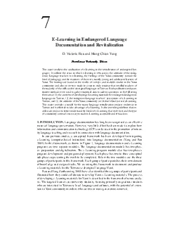 ELearning in Endangered Language D Victoria Rau and MengChien YangPr