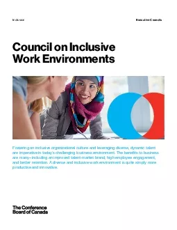 Council on Inclusive Work EnvironmentsFostering an inclusive organizat