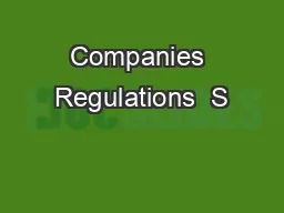 Companies Regulations  S