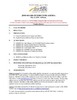 JEDO BOARD OF DIRECTORS AGENDAMay 12600 pmMEETING conducted via ZOOMPu