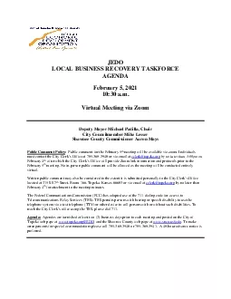 JEDOLOCAL BUSINESS RECOVERY TASKFORCEAGENDAFebruary 5Virtual Meeting v