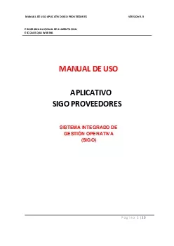 MANUAL DE USO APLICATIVO SIGO PROVEEDORES