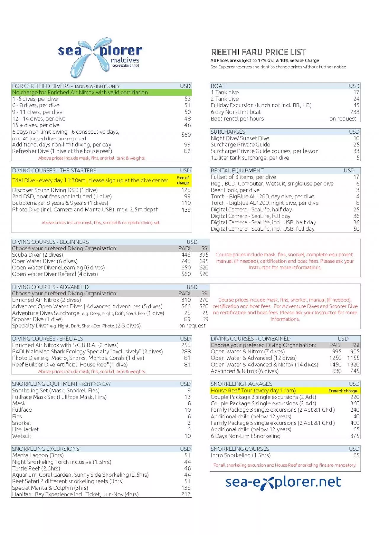 PDF-REETHI FARU PRICE LIST