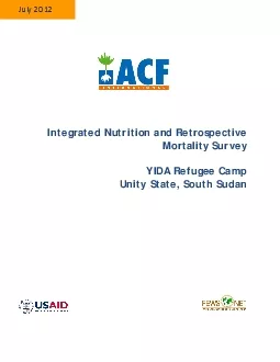 Integrated Nutrition and Retrospective Mortality Survey  YIDA Refugee