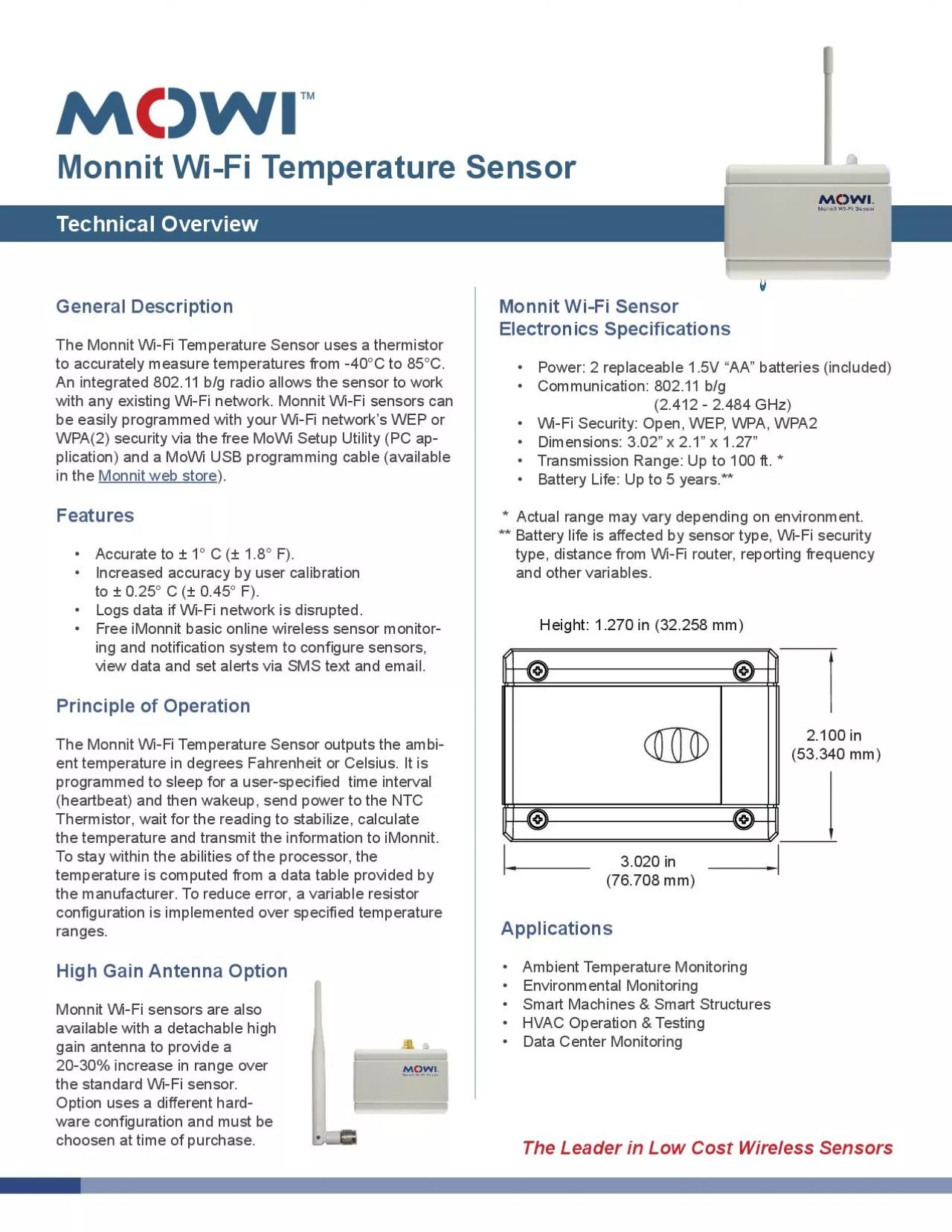 PDF-Monnit WiFi Temperature Sensor