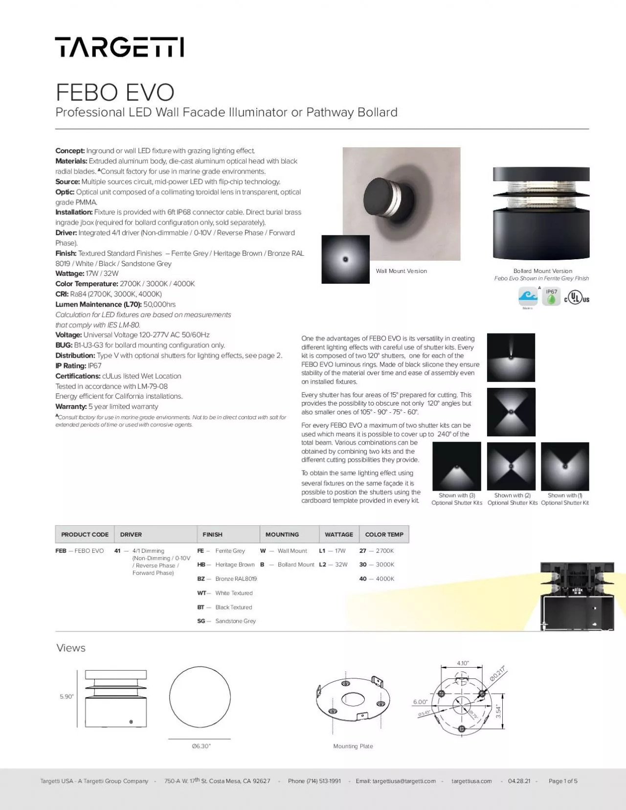 PDF-Inground or wall LED 31xture with grazing lighting e30ect