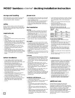 MOSO bamboo xtreme deckinginstallation instructionstorage and handlin
