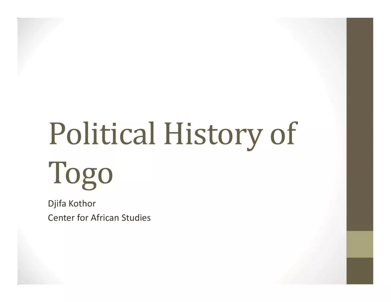 PDF-Political History of Togo Djifa Kothor Center for African Studies