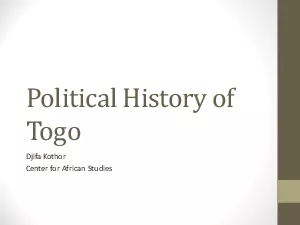 Political History of Togo Djifa Kothor Center for African Studies