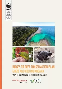 RIDGES TO REEF CONSERVATION PLAN