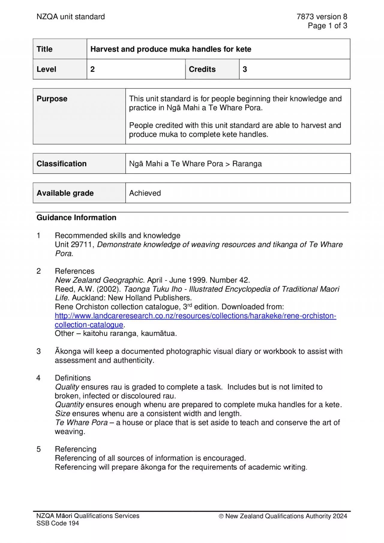 PDF-NZQA unit standard