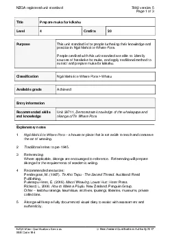 NZQA registered unit standard