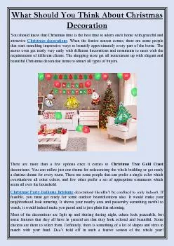 What Should You Think About Christmas Decoration