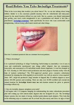 Read Before You Take Invisalign Treatment?