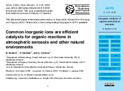 InorganiccatalysisoforganicreactionsinaerosolsBNozi30ereetal