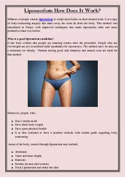 Liposuction: How Does It Work?