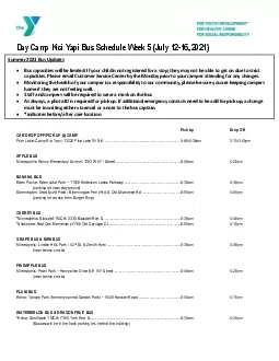 Day Camp Kici Yapi Bus Schedule Week