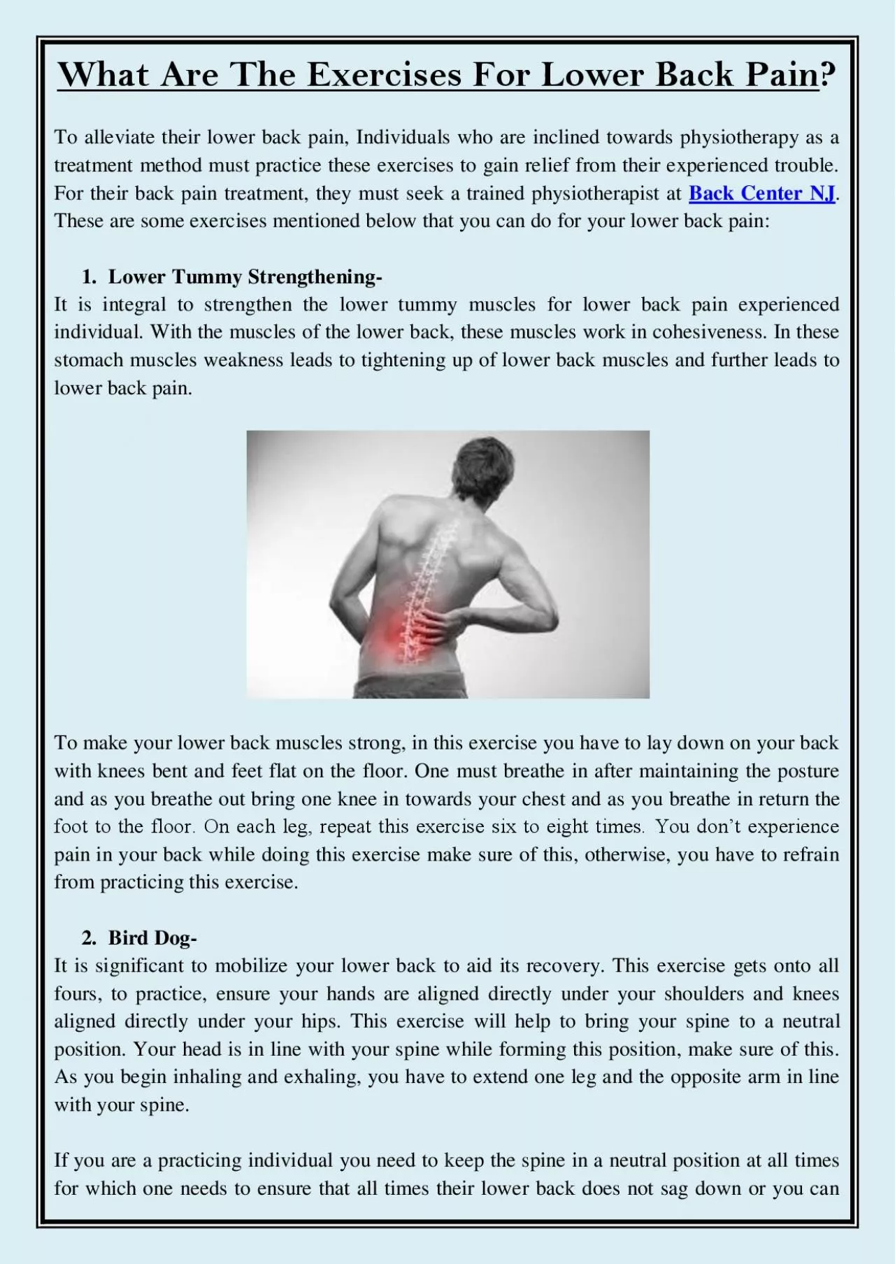 PDF-What Are The Exercises For Lower Back Pain?