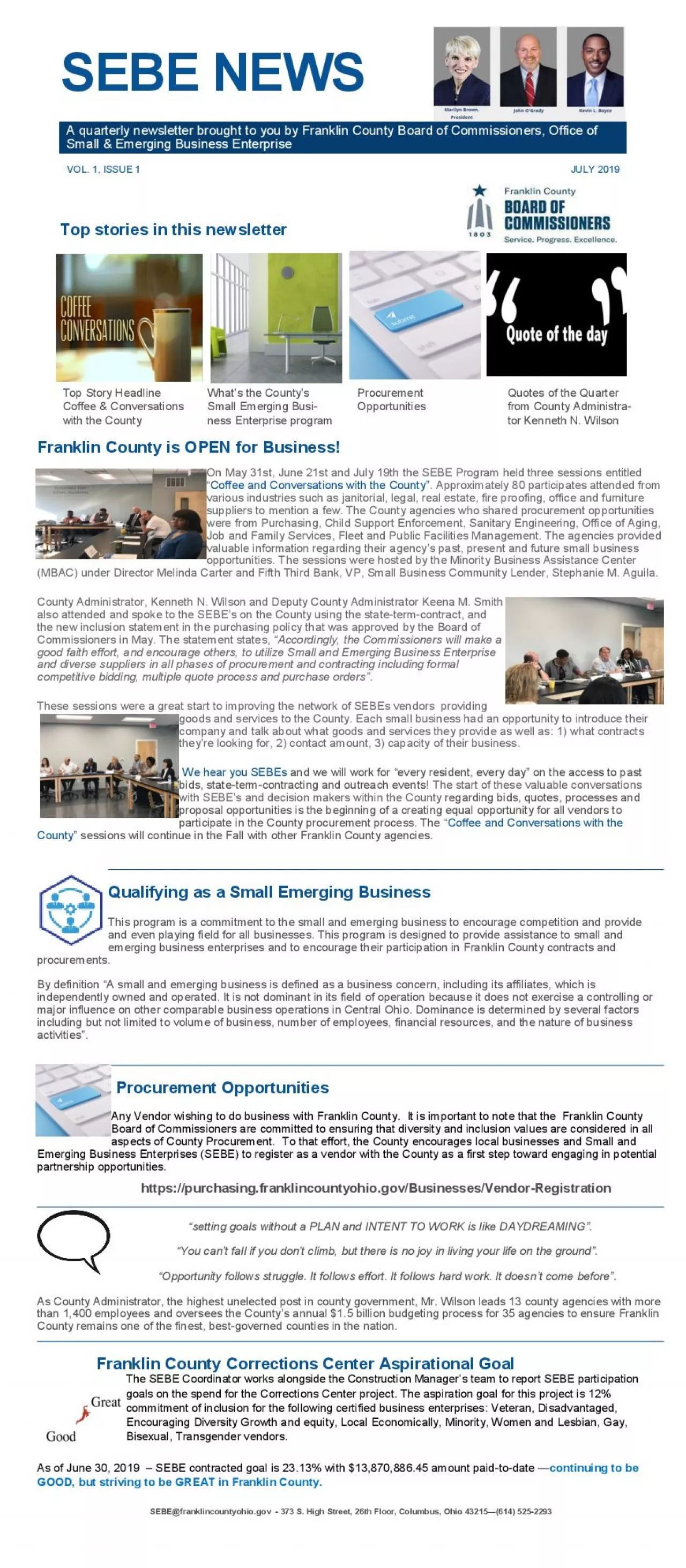 PDF-A quarterly newsletter brought to you by Franklin County Board of Comm