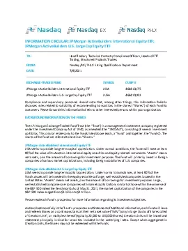 INFORMATION CIRCULAR JPMorgan ActiveBuilders International Equity ETF