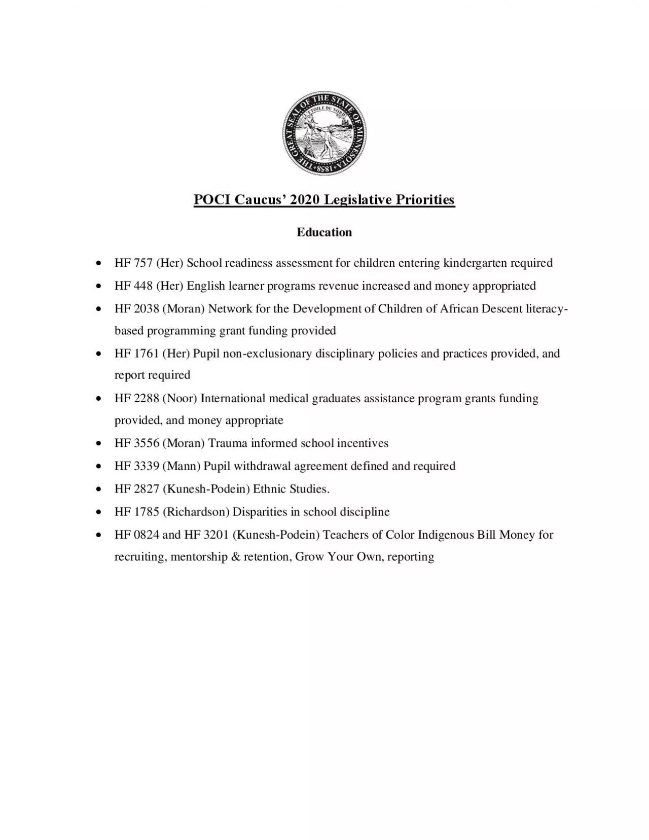 PDF-POCI Caucus 2020 Legislative Priorities