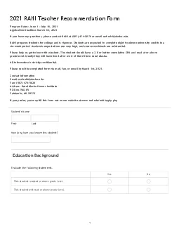 2021 RAHI Recommendation Form