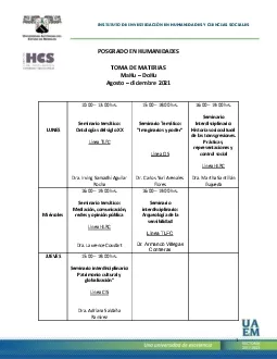 INSTITUTO DE INVESTIGACIN EN HUMANIDADES Y CIENCIAS SOCIALES