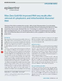 RiboZero Gold Kit improved RNAseq results after removal of cytoplasm