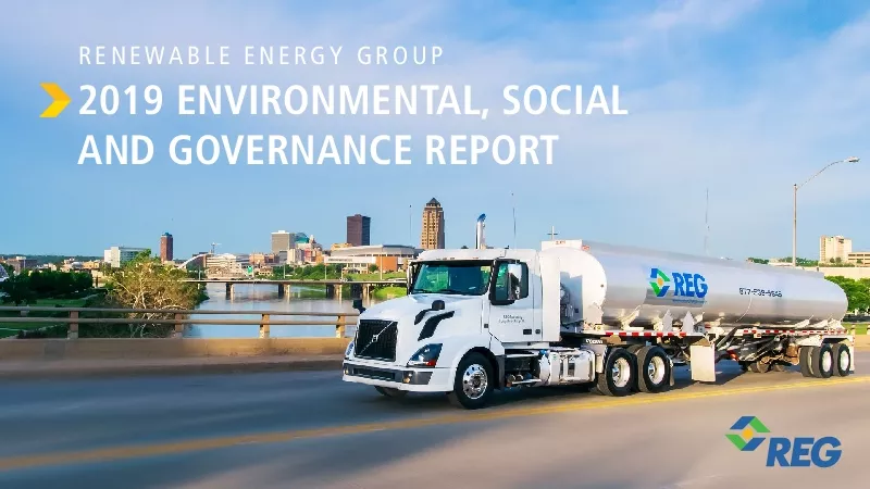 2019 ENVIRONMENTAL SOCIAL AND GOVERNANCE REPORT