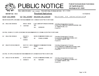 11152018445 Twelfth Street SWWashington DC 20554Recorded listing of