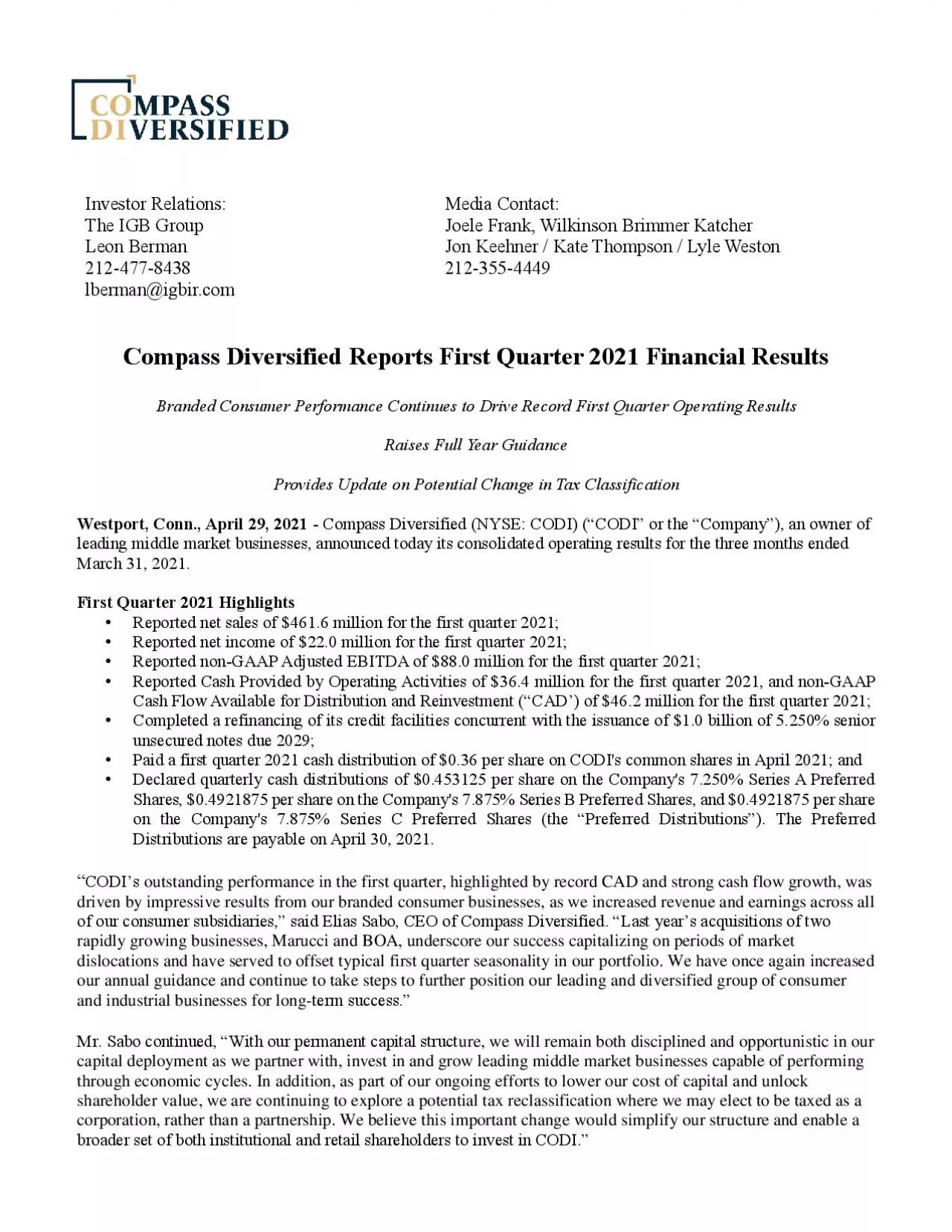 PDF-Compass Diversified Reports F