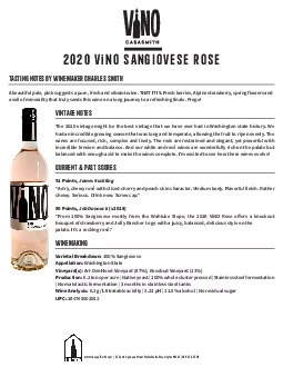 TASTING NOTES BY WINEMAKER CHARLES SMITH