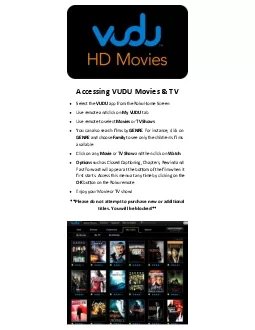 Accessing VUDU Movies  TV