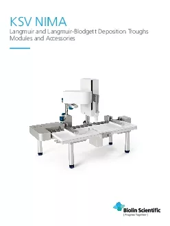 Langmuir and LangmuirBlodgett Deposition Troughs